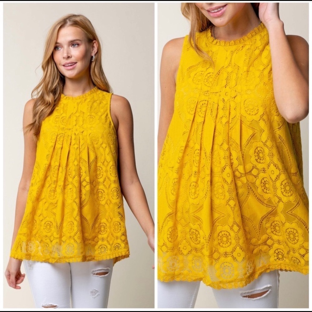 SUNFLOWER Sleeveless Lace Top-LAST ✌️ - Picture 9 of 10